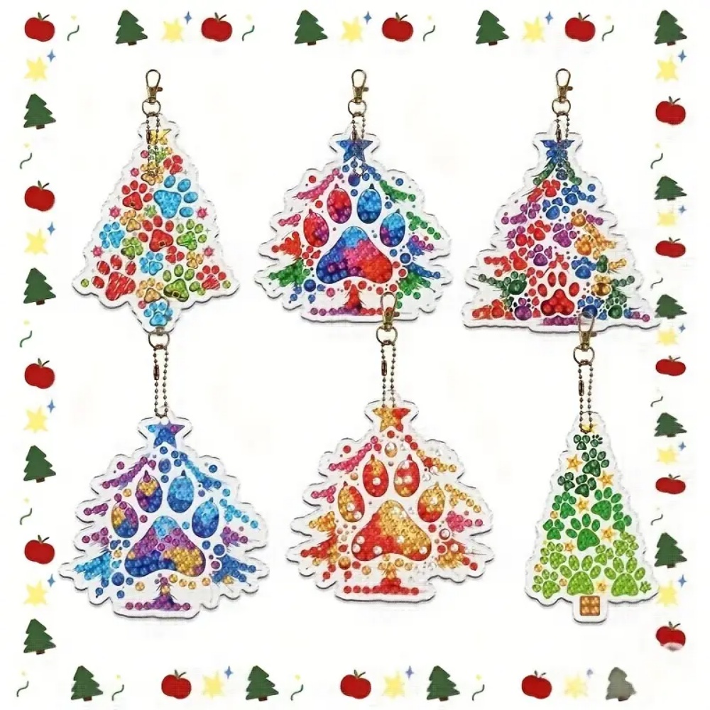 Resin Art Bookmark - Set di 6 Portachiavi con Motivo
