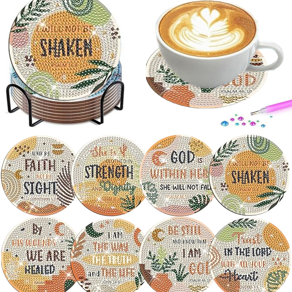 Resin Art Coasters - Set di 8 Sottobicchieri con Pittura