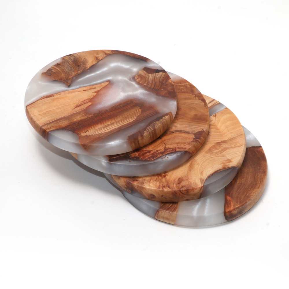 Resin Art Coasters - Set di Sottobicchieri, Sottobicchieri in Legno