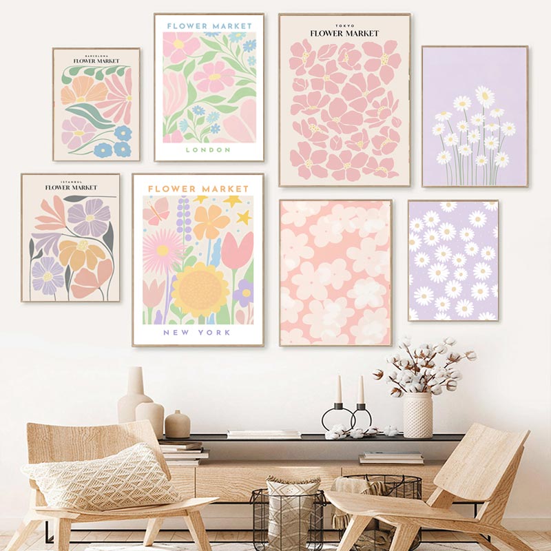 Resin Art Aesthetic - Quadro Diamantato con Motivo Floreale Astratto,