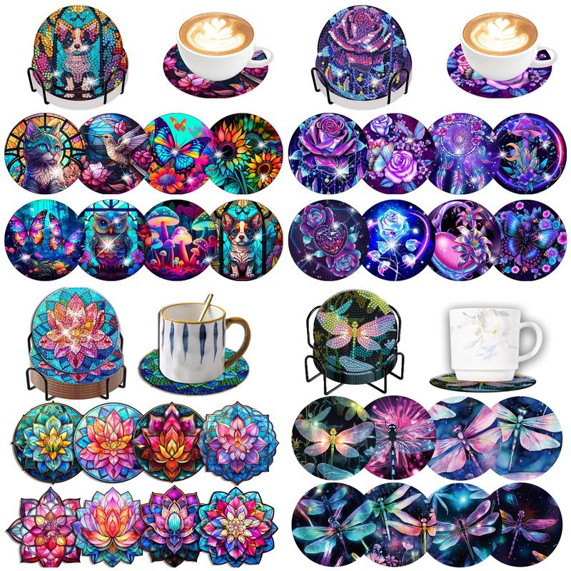 Resin Art Coasters - 8 pz/set sottobicchieri per pittura diamante