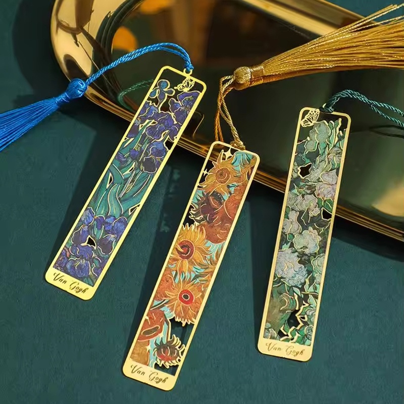 Resin Art Bookmark - Segnalibri in Metallo Vintage con Dipinti