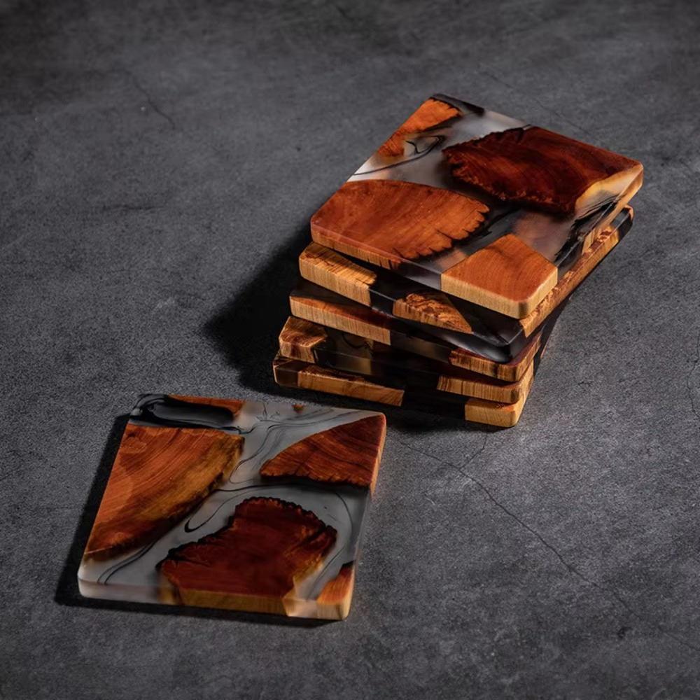 Resin Art Coasters - Sottobicchieri in resina di legno Cuscino