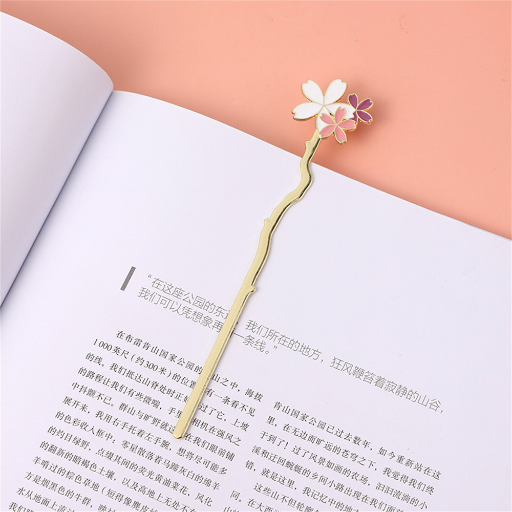 Resin Art Bookmark - Segnalibro Sakura in metallo segnalibro creativo