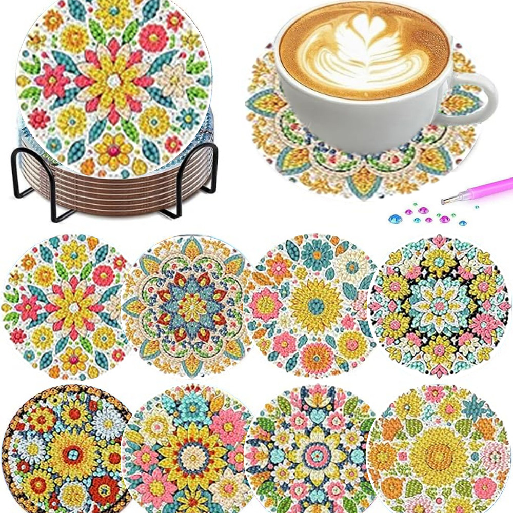 Resin Art Coasters - Set da 8 pezzi/Set di sottobicchieri