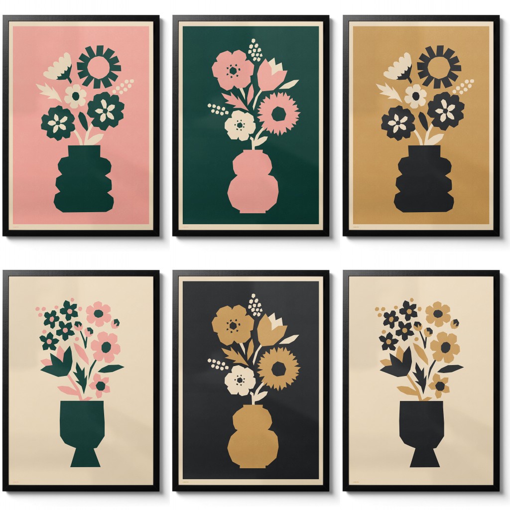 Resin Art Aesthetic - Poster Floreale Stile Mid-Century con Stampa