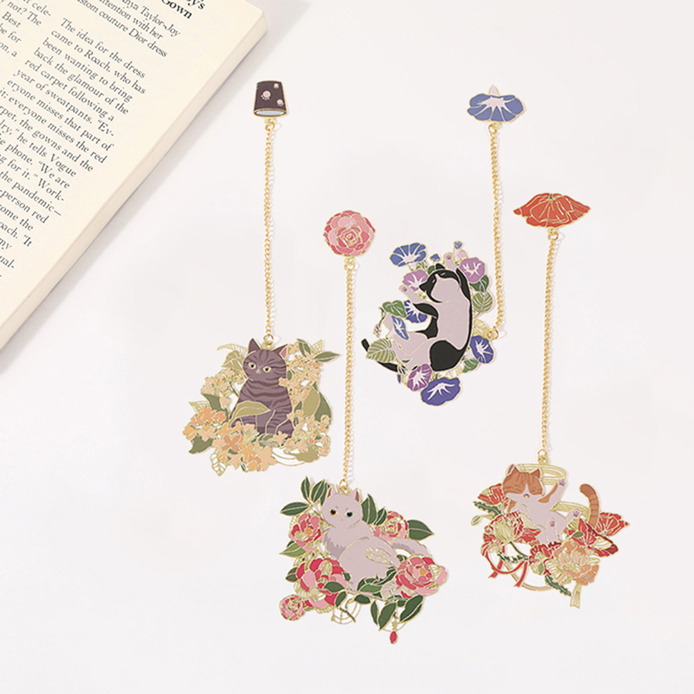 Resin Art Bookmark - Segnalibro gatto fiore 1PC Segnalibro in
