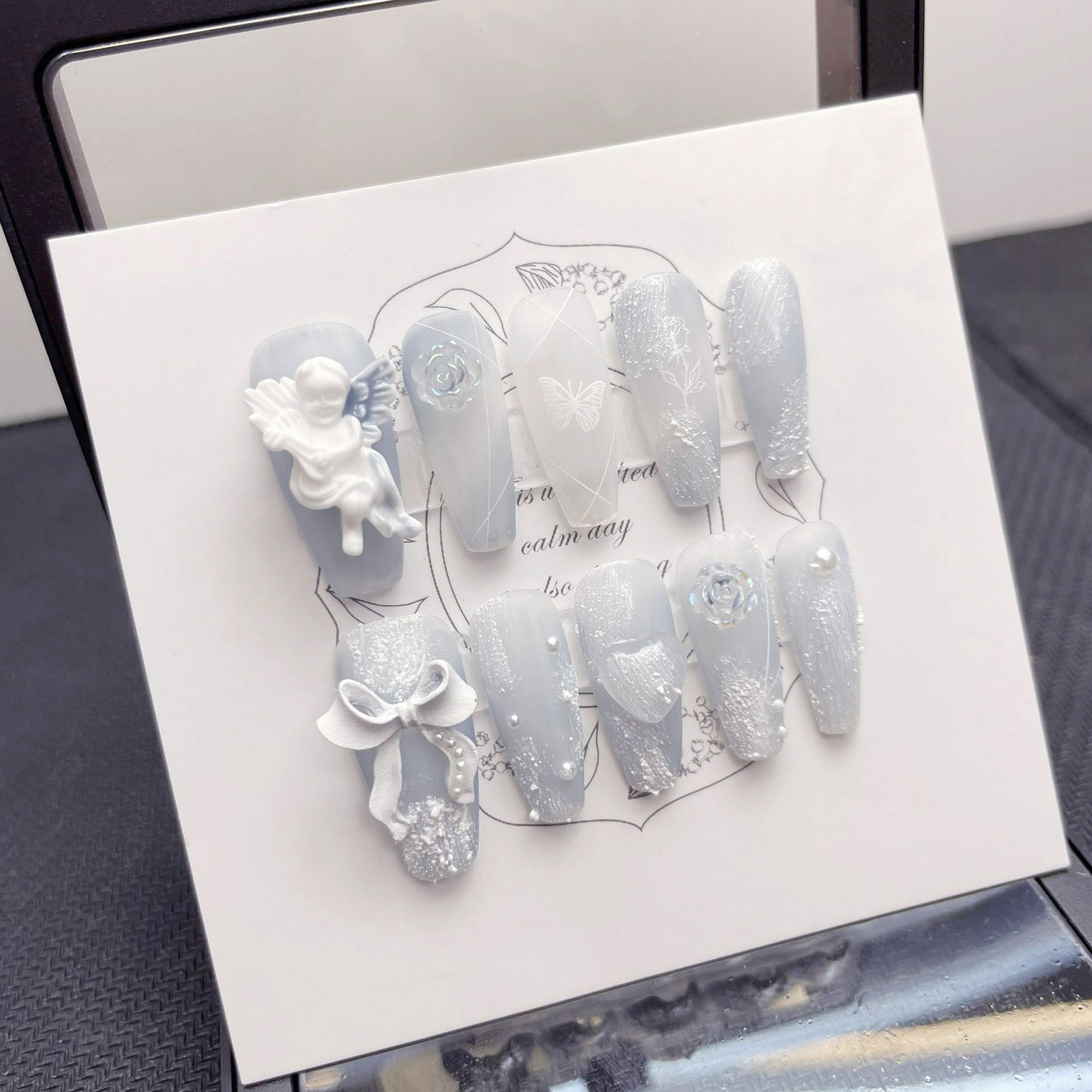 3D gesso angelo unghie finte l - Resin Art Flower recensione e prezzo