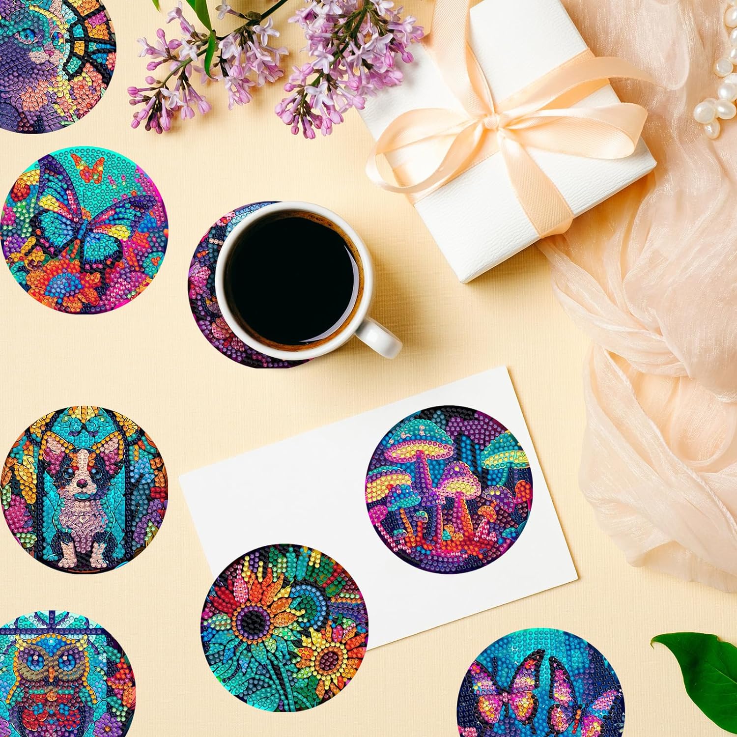 SDOYUNO 8 pezzi sottobicchieri - Resin Art Coasters recensione e prezzo